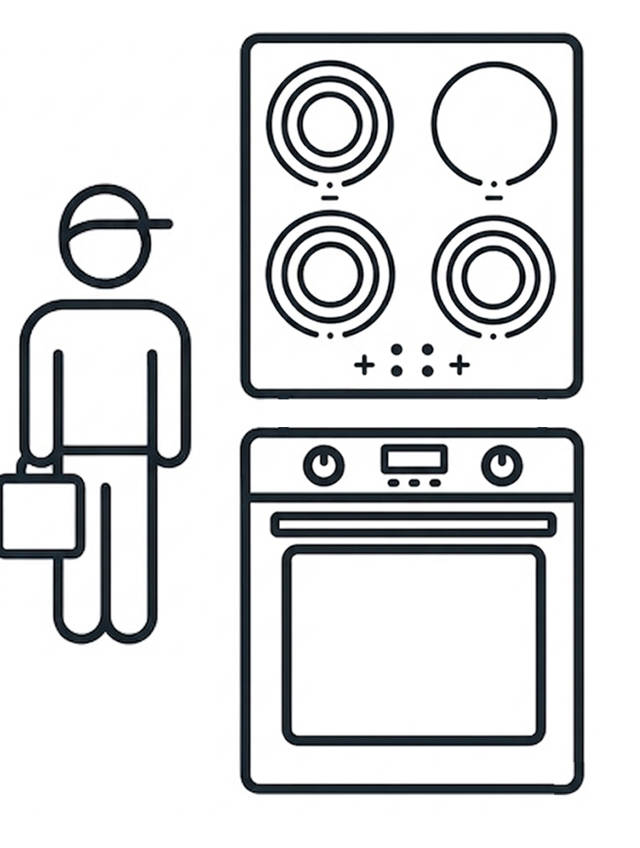 Montagepauschale: Lieferung mit Montage: Kochherd (mit Kochfeld)